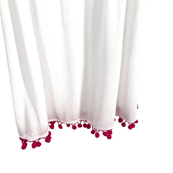 Ali Miles Plus Size 1X White Pink BOHO Tropical Beach Blouse Shirt Top Artsy - Picture 6 of 9